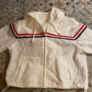 Brandy Melville white striped wind breaker